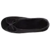 Chaussons Ballerines Femme Nœud Noir  - Isotoner  - Boutique Traclet Reference : 17020| Chapellerie Traclet
