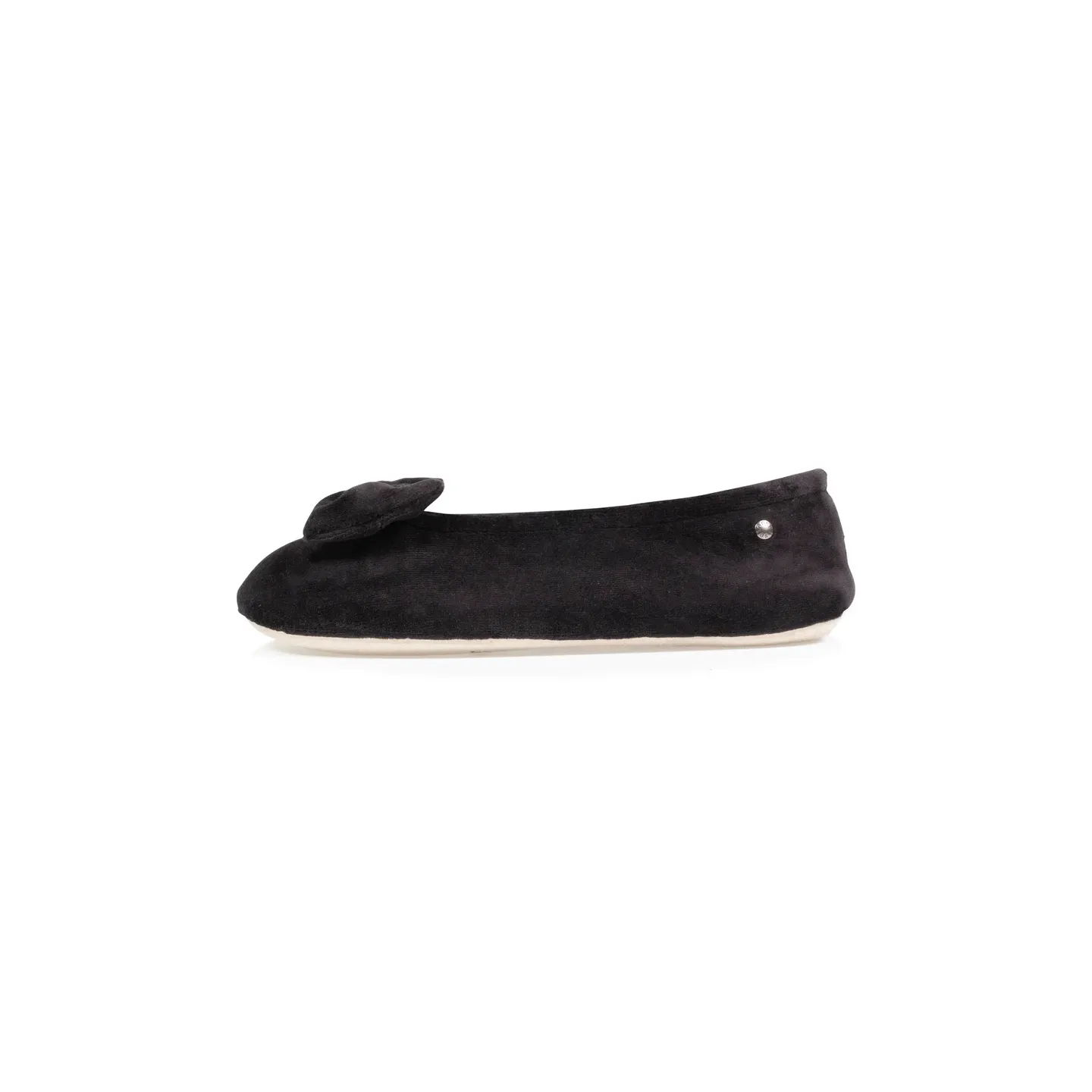 Chaussons Ballerines Femme Nœud Noir  - Isotoner  - Boutique Traclet Reference : 17020| Chapellerie Traclet