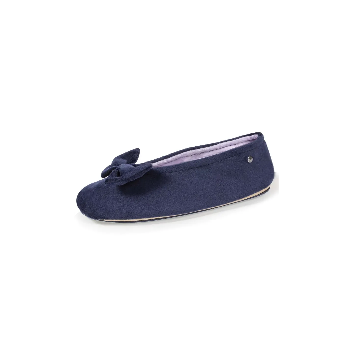 Women's Ballerinas Slippers Micro-velvet Navy - Isotoner