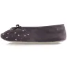 Chaussons Ballerines Femme Pois Brodé  Grise  - Isotoner  - Boutique Traclet Reference : 17024| Chapellerie Traclet