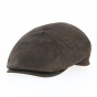 Brown leather Oxford cap without buttons - Traclet