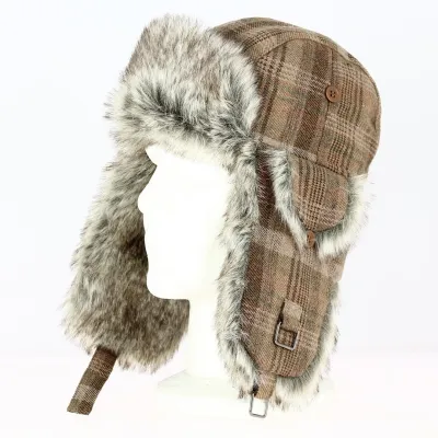 Chapka Josh Trapper Fausse Fourrure Marron - Traclet