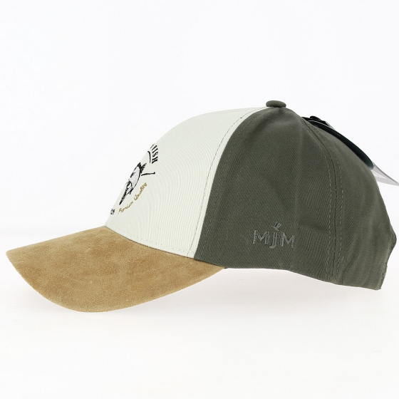 Baseball Cap Fisherman Cotton & Leather Khaki - Traclet