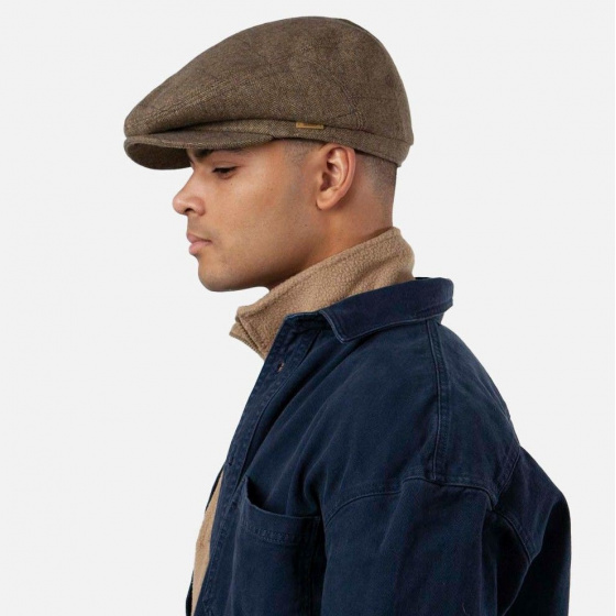 Oslo Flat Cap Chevron Brown Wool - Barts