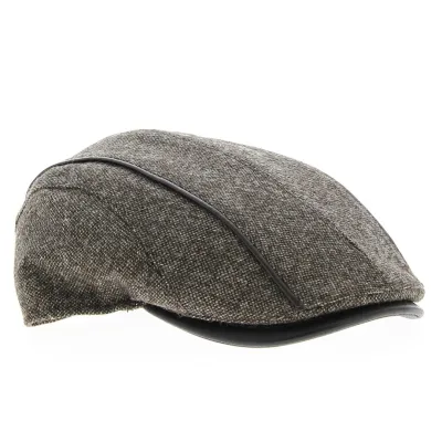 Casquette Plate Naples Tweed Marron- Traclet