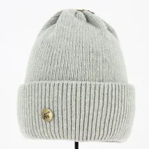 Bonnet à Revers Norden Laine Mérinos Gris clair - Super Yellow