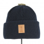 Beacon Reverse Beanie Merino Wool Navy - Super Yellow