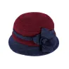 Chapeau Cloche Lucie Laine Bleu & Bordeaux - Traclet