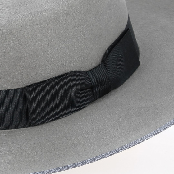 Chapeau Cordobes Gris Feutre Poil avec nœud