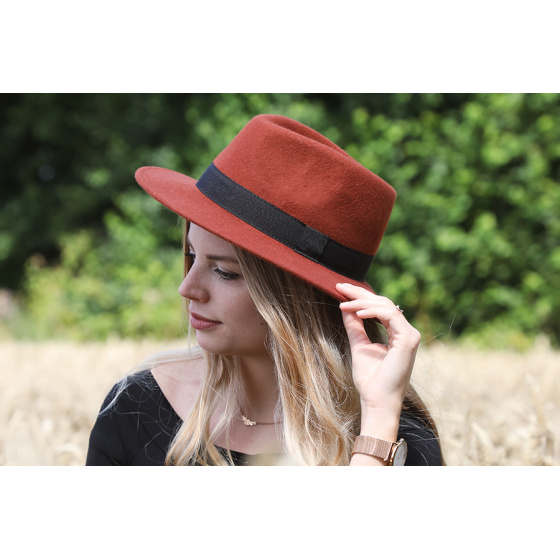 Fedora Hat Verona Wool Felt Rust - Traclet