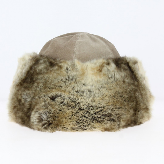 Toque Ivanova Cuir & Fausse Fourrure Beige - Traclet Toque Ivanova Cuir & Fausse Fourrure Beige - Traclet