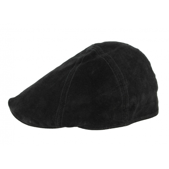 Ducky Black Leather Cap - Aussie Apparel