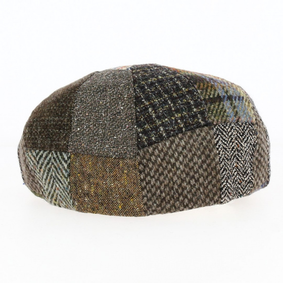 Casquette Plate Oxford Patchwork Laine Marron et Vert - Traclet Casquette Plate Oxford Patchwork Laine Marron et Vert - Traclet