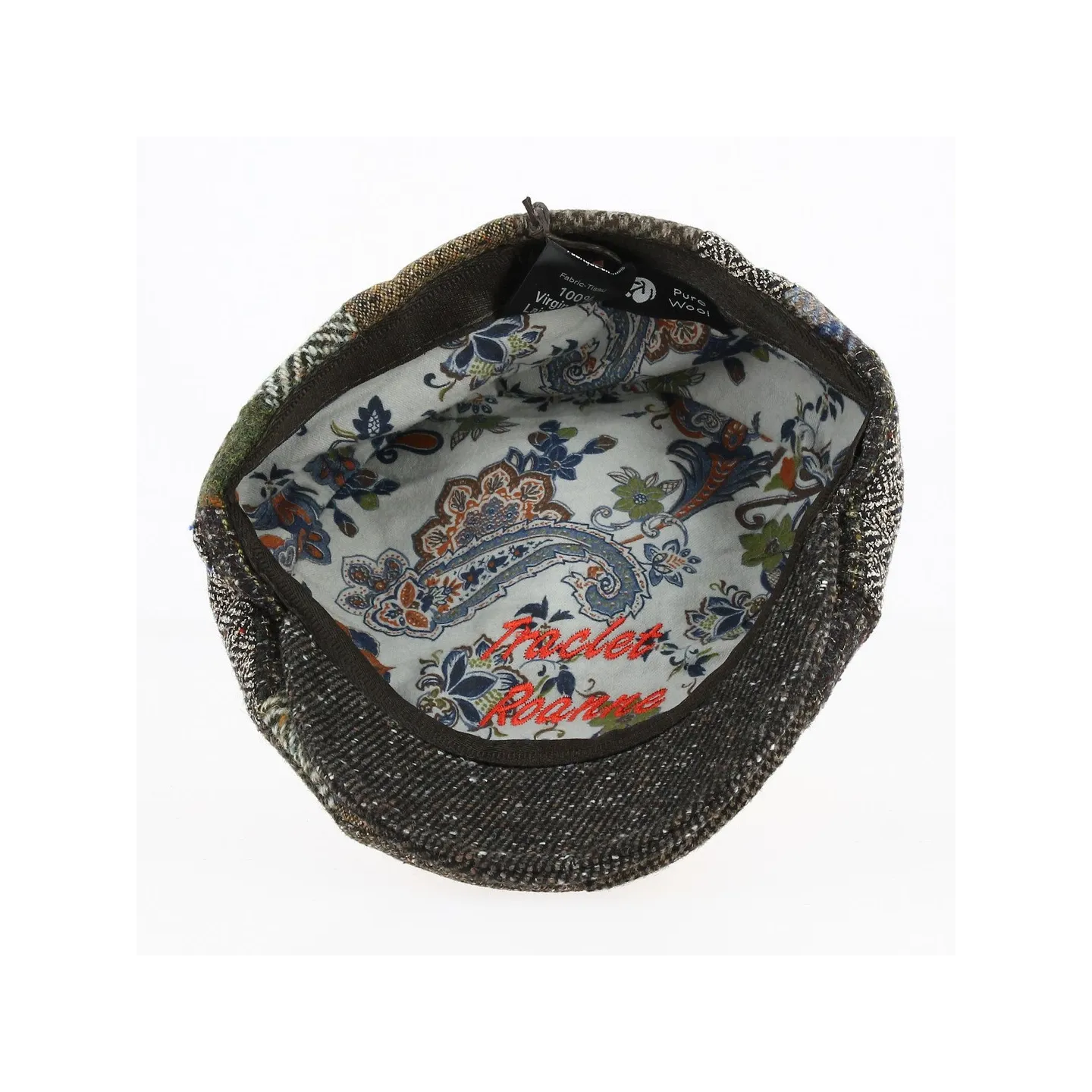 Flat Cap Oxford Patchwork Wool Brown and Green - Traclet
