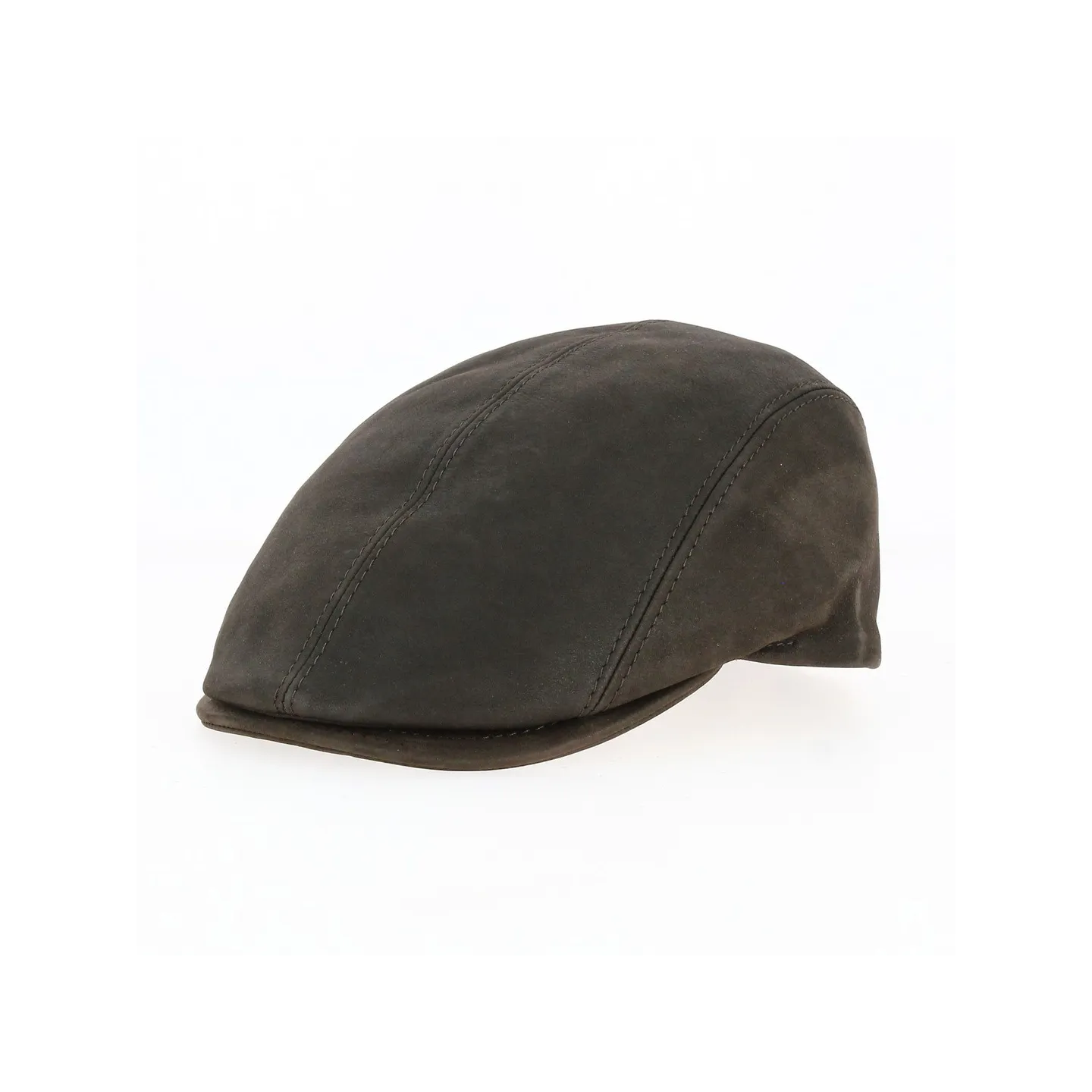 Brown Leather Daffy Cap - Traclet Reference: 17184 | Traclet Hat Shop