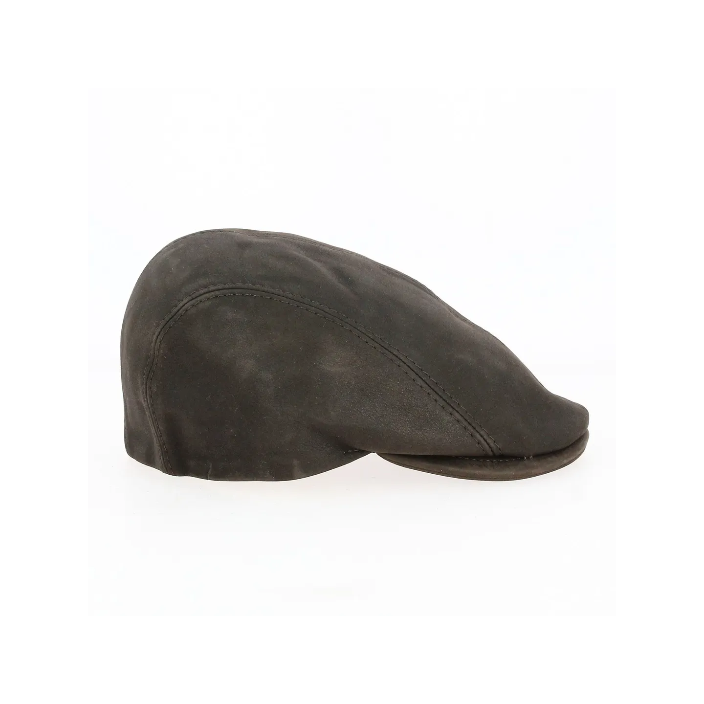Brown Leather Daffy Cap - Traclet Reference: 17184 | Traclet Hat Shop