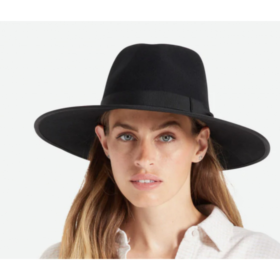 Jo Rancher Black Wool Felt Fedora Hat - Brixton