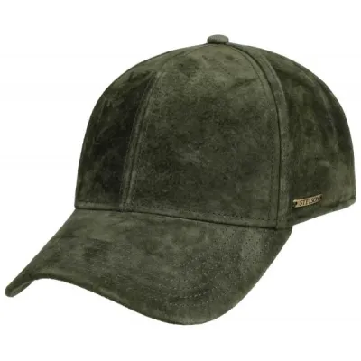 Louisville Leather Baseball Cap in Olive - Stetson ref 17186