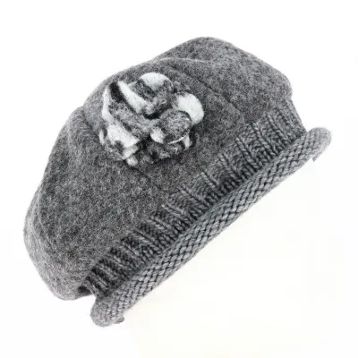 Toque Gavroche Laine Bouillie Grise - Traclet