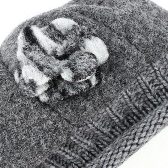 Toque Gavroche Grey Wool - Traclet