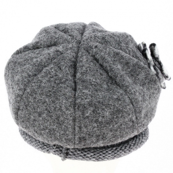 Toque Gavroche Grey Wool - Traclet