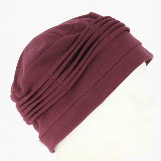 Toque Chimiothérapie Coton prune - Traclet Toque Chimiothérapie Coton prune - Traclet