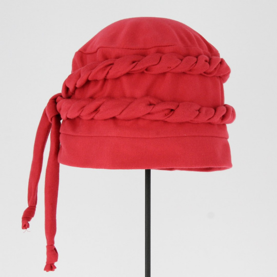 Toque Chimiothérapie Torsade Coton rouge - Traclet Toque Chimiothérapie Torsade Coton rouge - Traclet