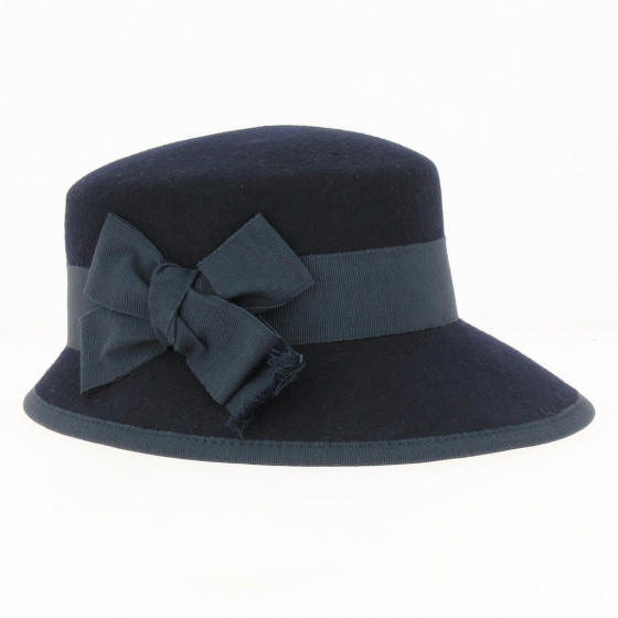 Capeline casquette en feutre marine - Traclet Capeline casquette en feutre marine - Traclet