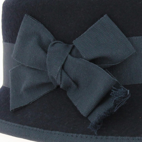 Capeline casquette en feutre marine - Traclet Capeline casquette en feutre marine - Traclet