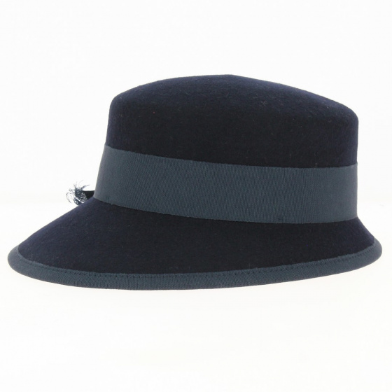 Capeline casquette en feutre marine - Traclet Capeline casquette en feutre marine - Traclet