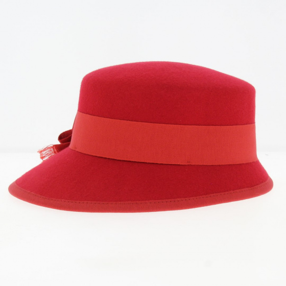 Capeline casquette en feutre rouge - Traclet Capeline casquette en feutre rouge - Traclet