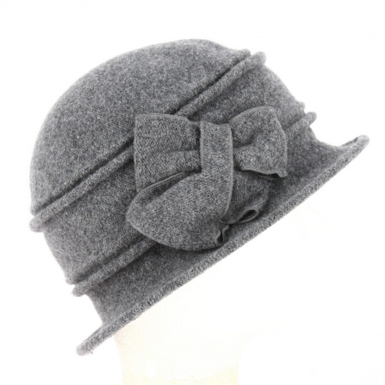 Mania Cloche Hat Grey wool felt - Traclet
