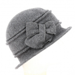Zaus Beige Wool Felt Cloche Hat - Traclet
