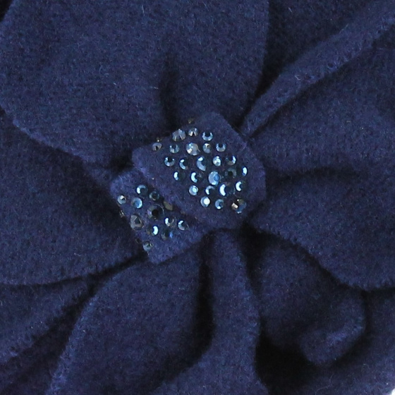 Cloche Hat Zaus Wool Felt Navy - Traclet