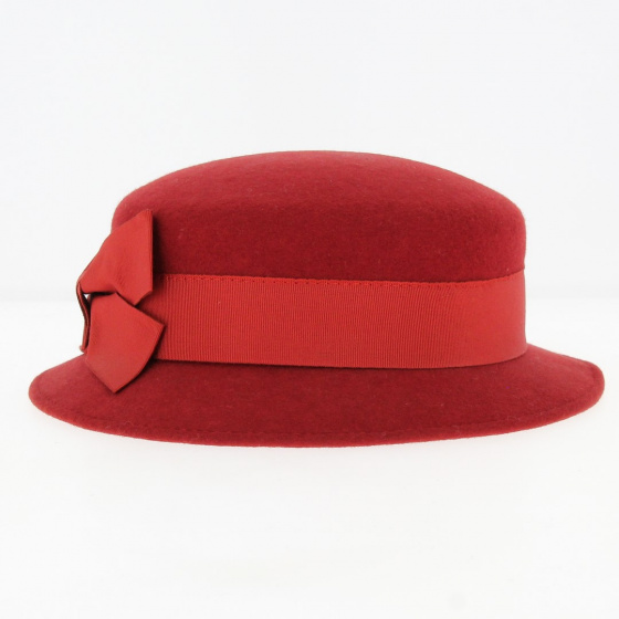 Canotier Feutre Laine Enfant Rouge - Traclet Canotier Feutre Laine Enfant Rouge - Traclet