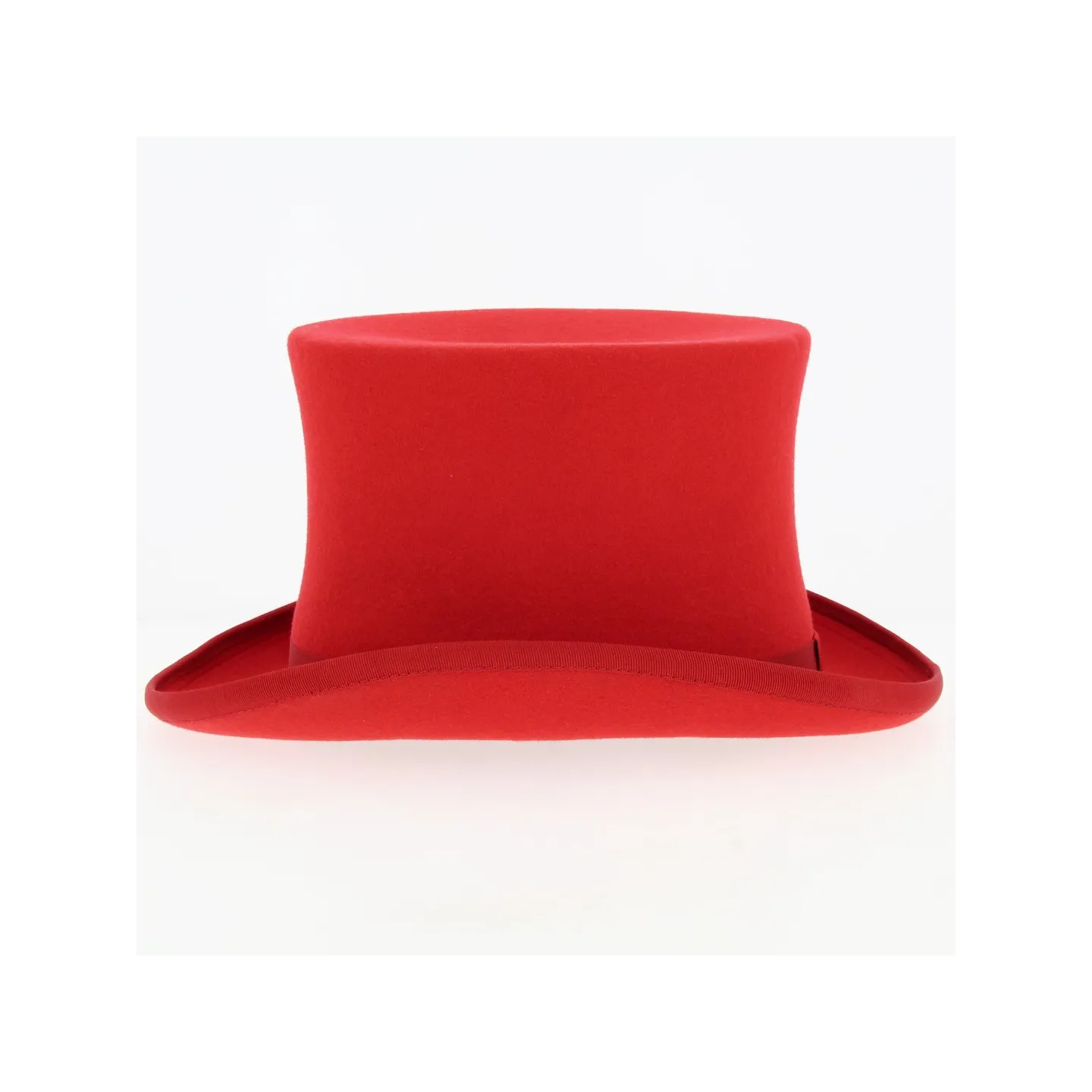 Poppy red wool felt top hat - Traclet