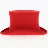 Poppy red wool felt top hat - Traclet