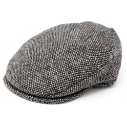 Casquette Tweed Plate Donegal Laine Grise - Hanna Hats