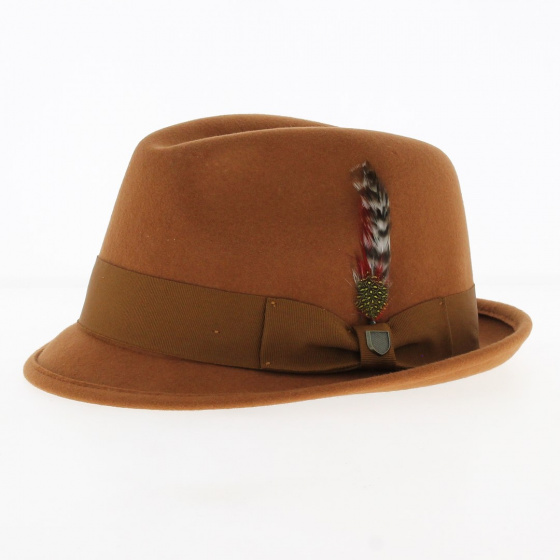 Chapeau Trilby Gain Feutre Laine Caramel - Brixton