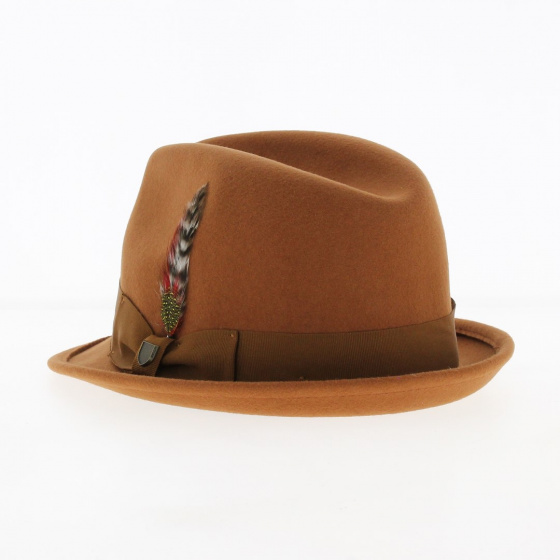 Chapeau Trilby Gain Feutre Laine Caramel - Brixton