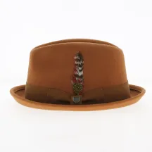 Chapeau Trilby Gain Feutre Laine Caramel - Brixton