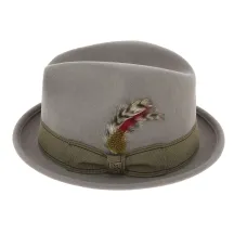 Chapeau Trilby Gain Gris & Kaki- Brixton Reference : 5686 | Chapellerie Traclet