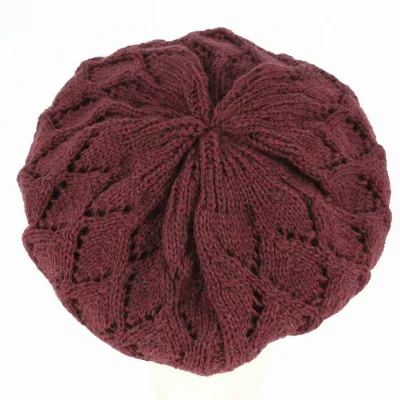 Béret Tricoté Flora bordeaux - Traclet