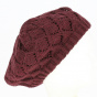 Flora knitted burgundy beret - Traclet