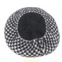 Beret - Angora knit hat Losange Bi-color Black and gray - Traclet