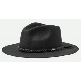 Fedora Messer Western Felt Hat Black - Brixton