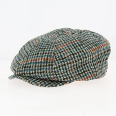Gavroche Brood Joe Blue Houndstooth Cap Green - Brixton