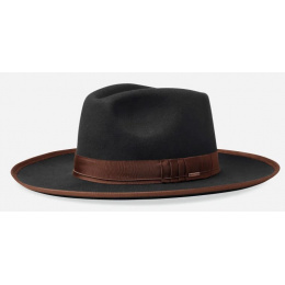 Reno Black Felt Fedora Hat - Brixton