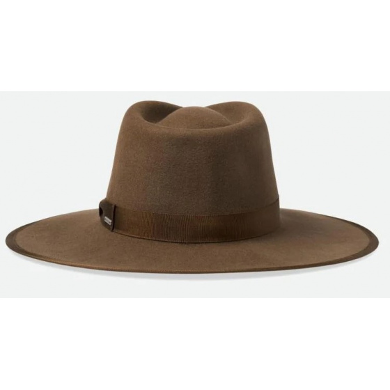 Jo Rancher Felt Fedora Hat Brown - Brixton
