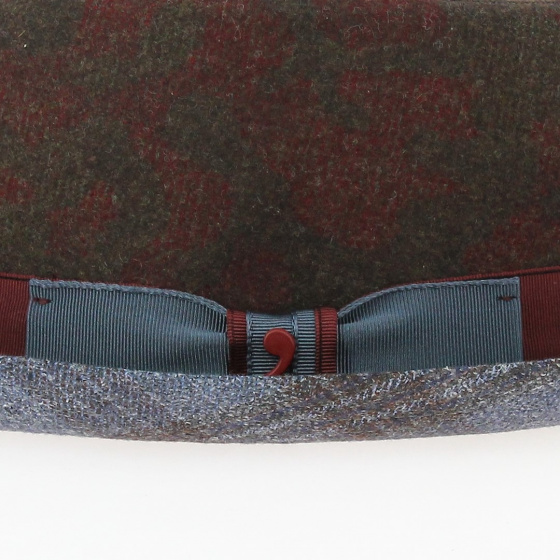 Chapeau Porkpie Laine Bordeaux et Marron - Alfonso d'este